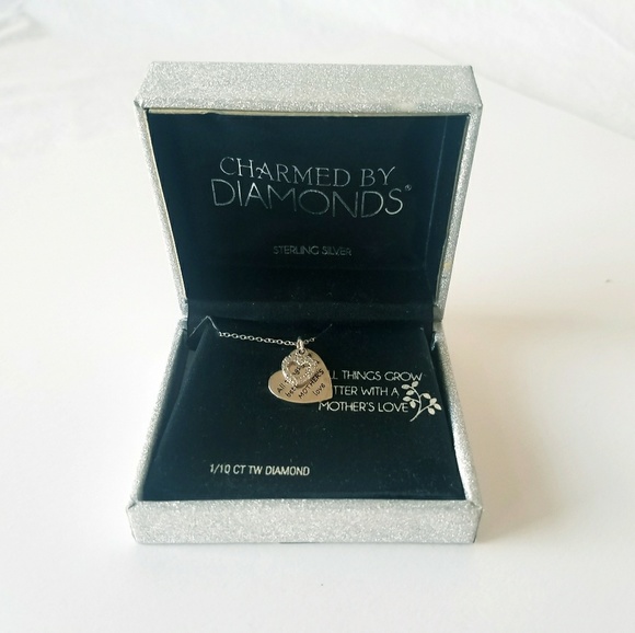NIB Mothers Valentine Love Diamond Charm Necklace - Picture 1 of 5